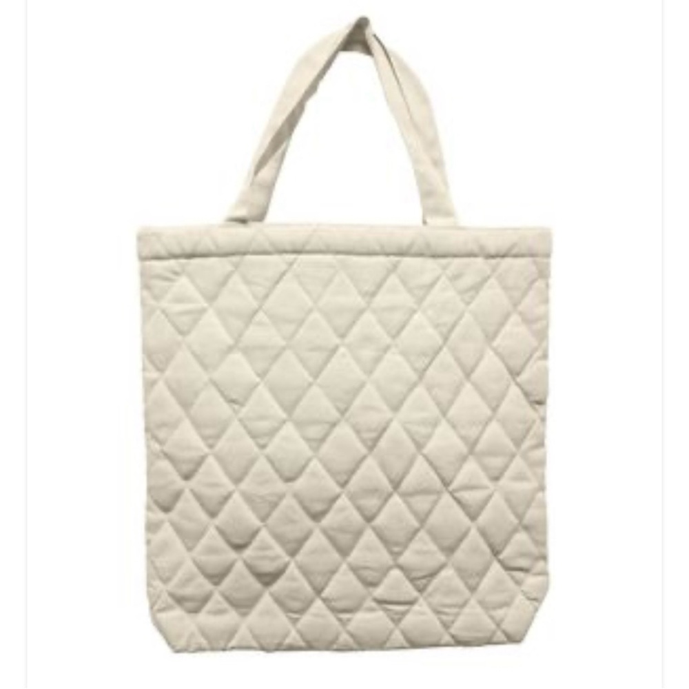 Canvas Quilted Tote, Natural